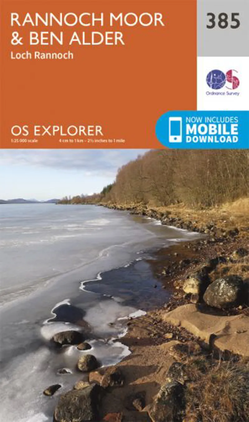 OS Explorer Map 385 - Rannoch Moor and Ben Alder
